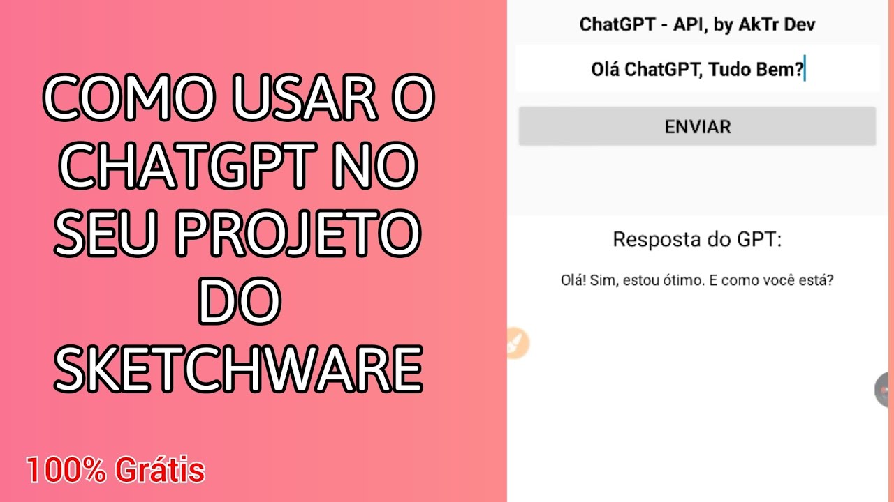 COMO USAR O CHATGPT NO SEU APP FEITO NO SKETCHWARE (CHATGPT IN SK) 100% GRÁTIS! OpenAI - Sketchware.