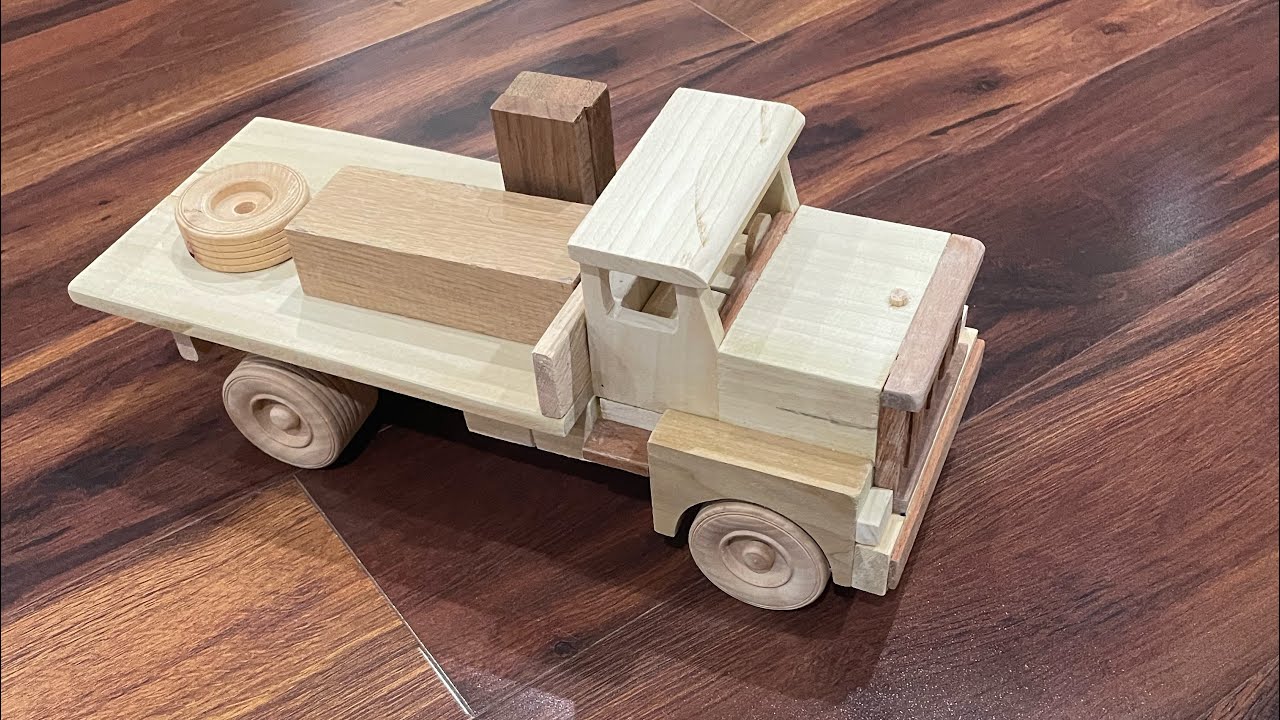 CAMIONCITO de PLATAFORMA en madera