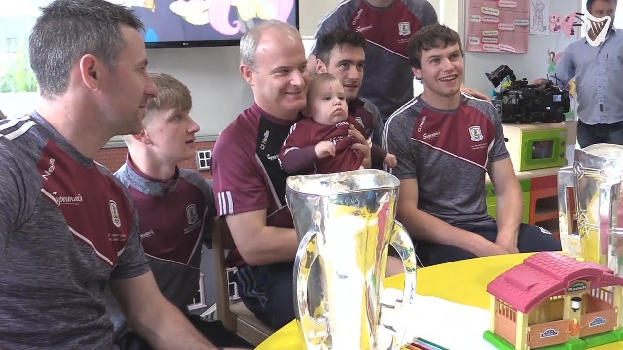 WATCH: Crumlin Children's Hospital gets a special visit from the Galway hurling team
