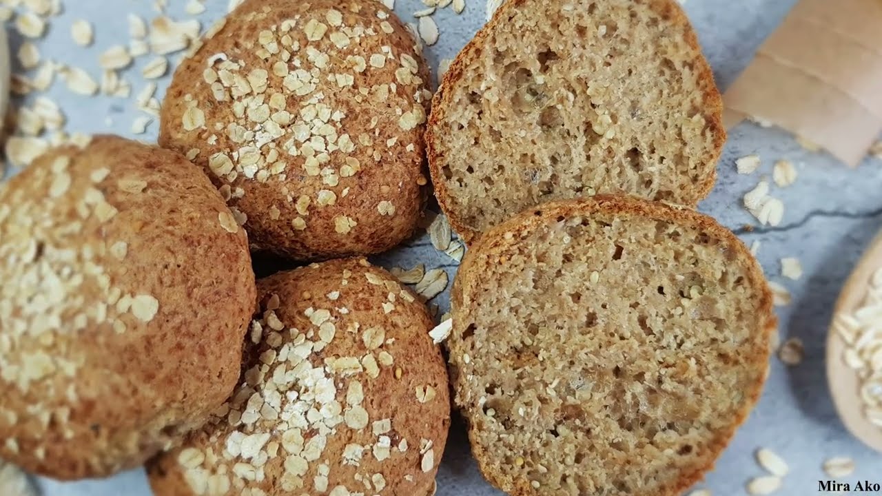 Healthy Vegan Oatmeal Buns for Breakfast | Gluten-Free Psyllium Husks Buns