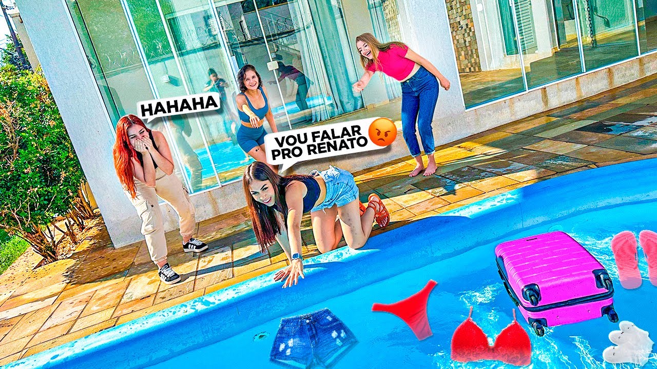 🚨TRETA🚨JOGARAM TODAS AS ROUPAS DA ZAMBOTI NA PISCINA*ela foi embora*