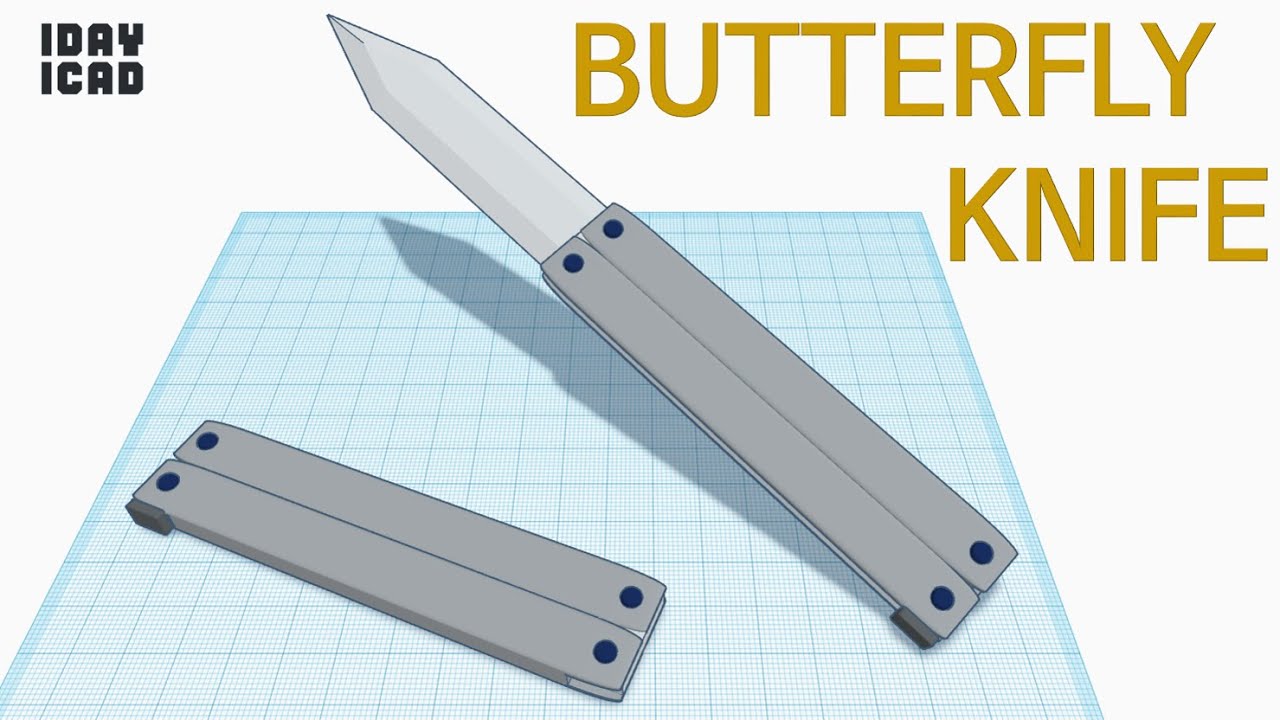 [1DAY_1CAD] BUTTERFLY KNIFE (Tinkercad : Know-how / Style / Education)