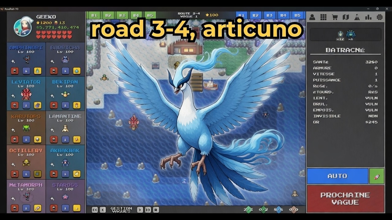 Poképath  TD road 3 4 , Artikodin( Articuno)
