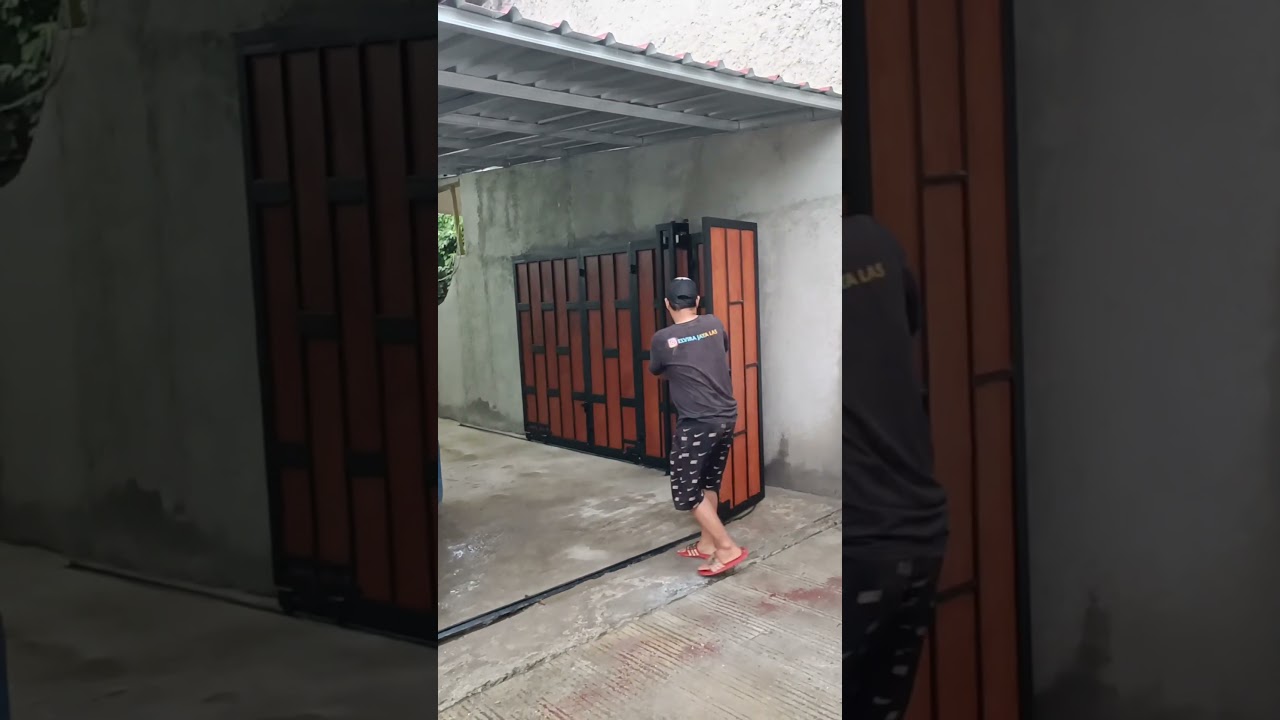pintu pagar sliding belok #pagarsliding #pagarminimalis #fence