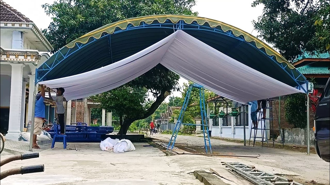 Review Proses Pemasangan Terop Plengkung Di Hajatan Mantu