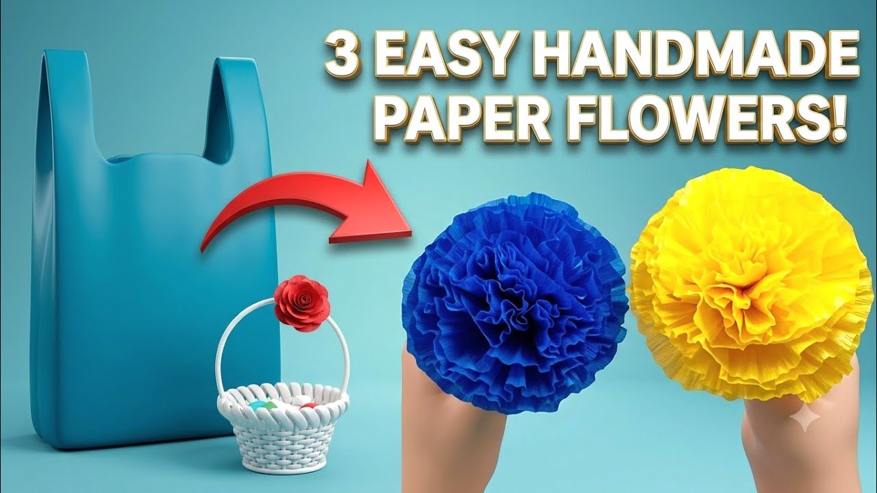 3 Handmade Paper Flower Making / very easy