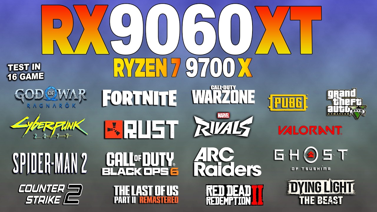 RX 9060 XT 16GB + Ryzen 7 9700x - Test in 16 Games 1440p | Current Performance?