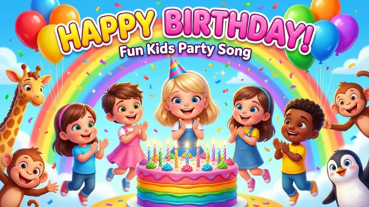 Happy Birthday Song for Kids Rhyme #englishsongs #animation #nurseryrhymes #happybirthday