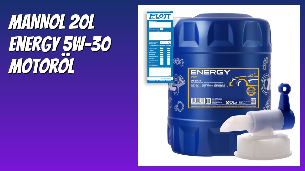 BEWERTUNG (2026): MANNOL 20L Energy 5W-30 Motoröl. Infos