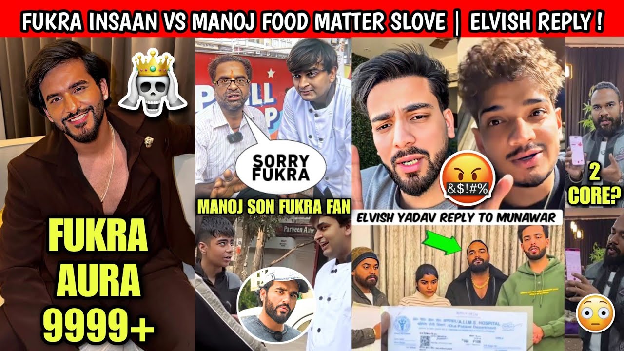 OMG!🤯 Fukra Insaan Vs Manoj Food Matter Slove & He Said Sorry To Fukra | Elvish Angry On Munawar !