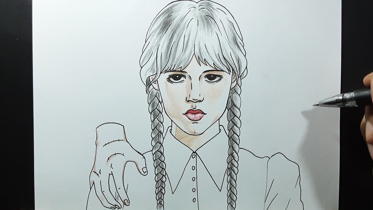 vẽ Wednesday | How to draw Wednesday Addams