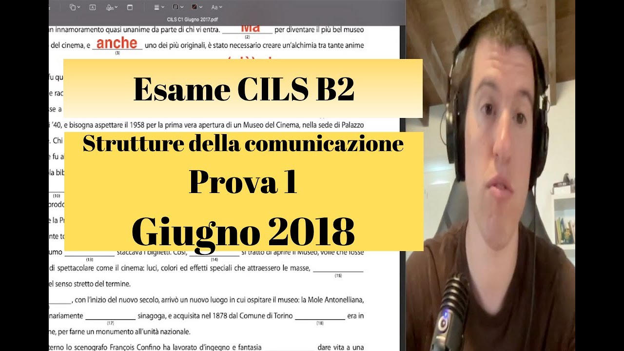 Esame CILS B2 Giugno 2018 - Analisi delle strutture di comunicazione Prova 1
