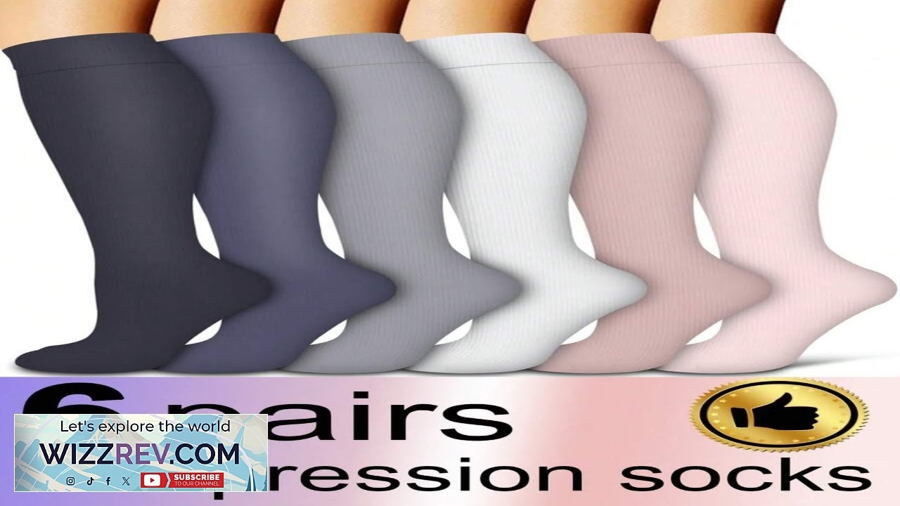 6 Pairs Women And Men Compression Socks Unisex Knee High Tube Breathable