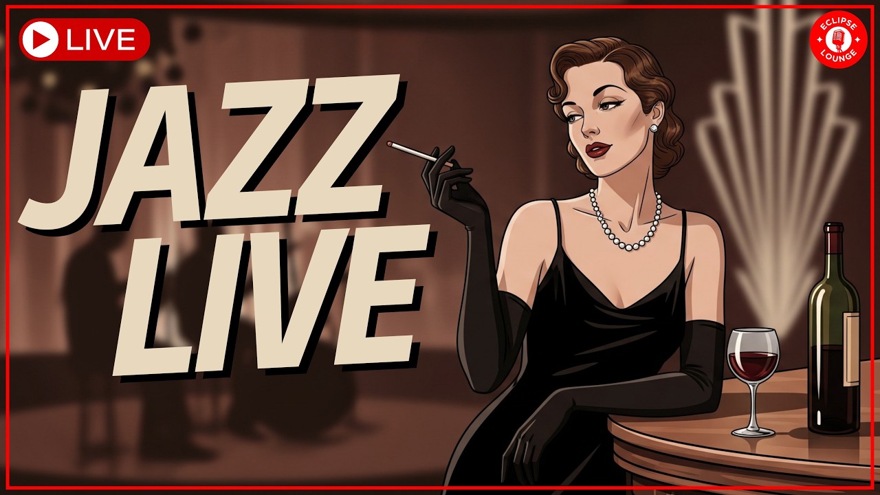 Live Jazz Bar Ambience 🎷 Smooth Jazz Music for Study, Work & Relax | Vintage Lounge Night Stream