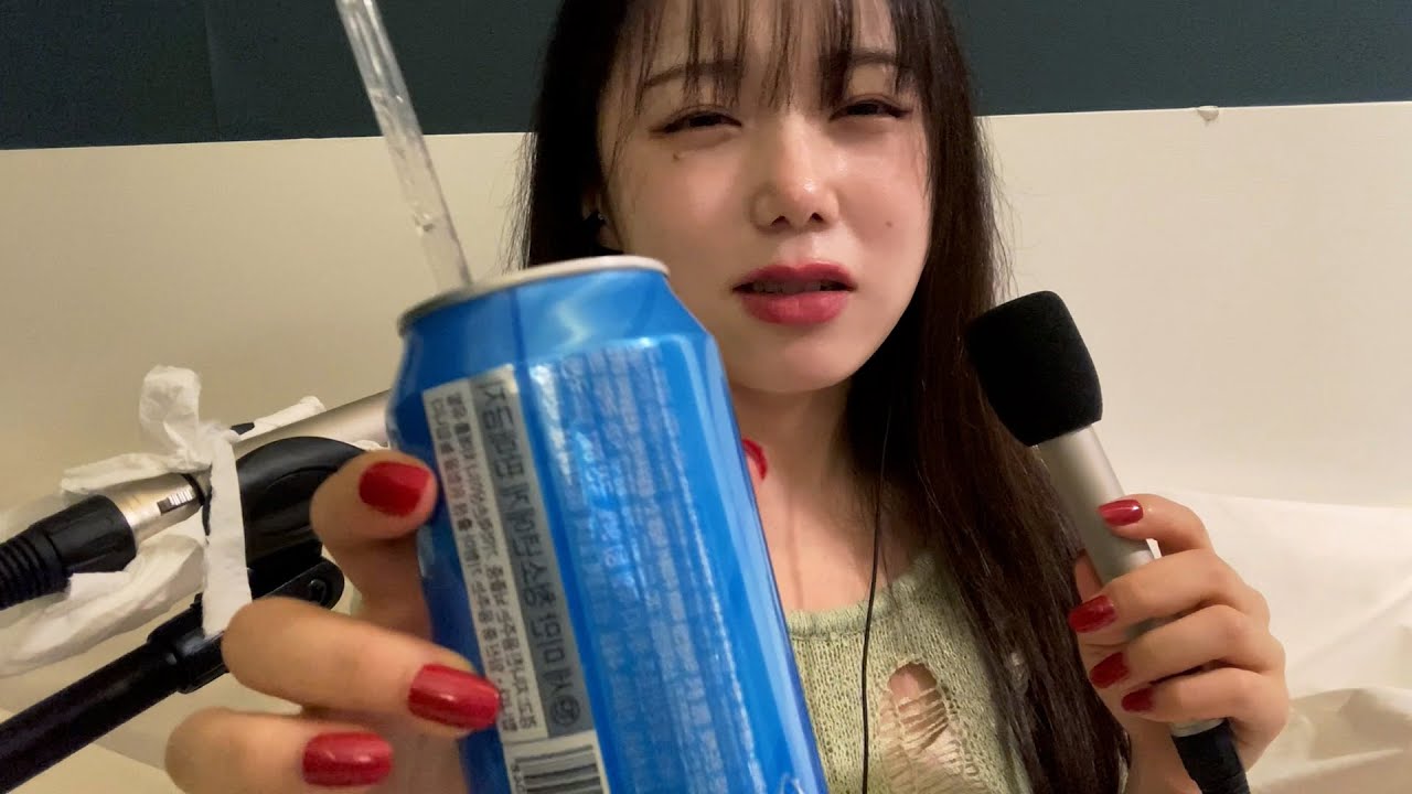 ASMR Поев курицы и пива, я сильно напился..🥲звуки желудкаㅣFried Chicken&Beer Eating Sounds