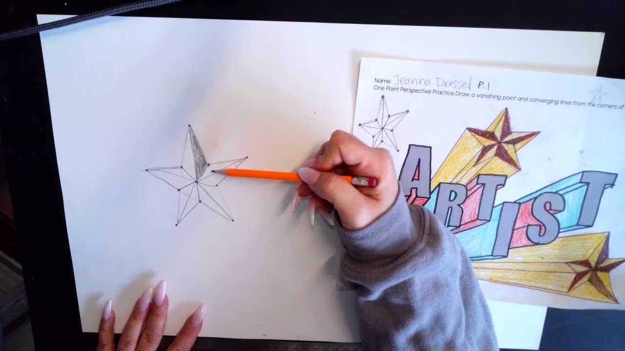 One Point Perspective - 3D Star Practice
