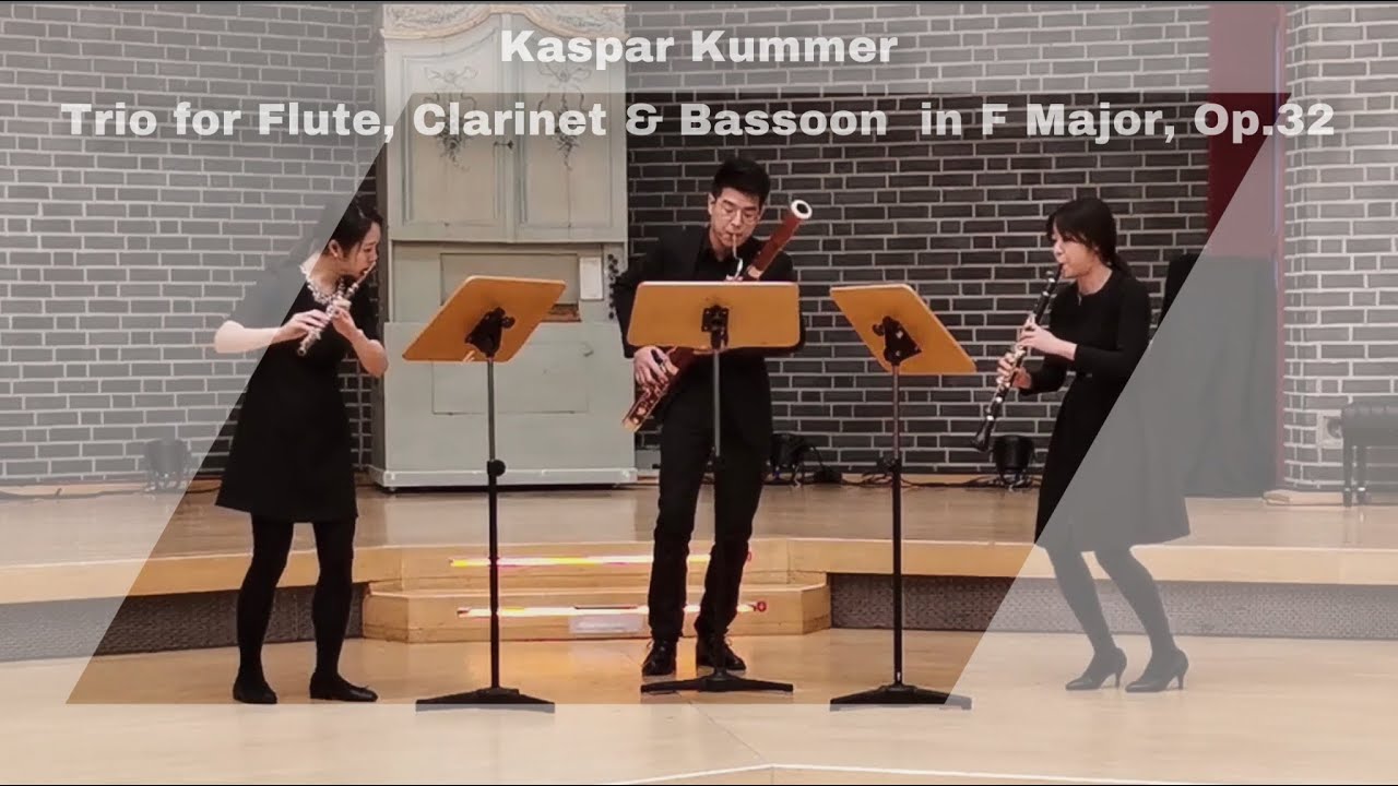 Kaspar Kummer Trio for Flute, Clarinet & Bassoon  in F Major, Op.32