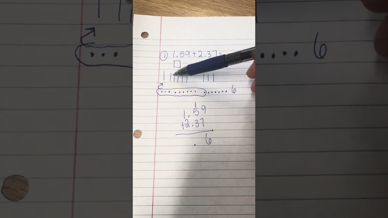 Addition and Subtraction Decimal modeling for homework on 9/11