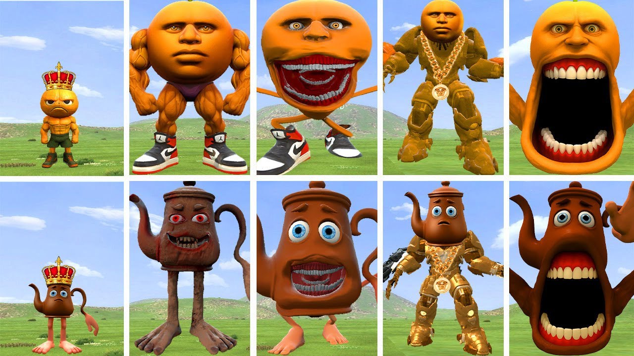 ALL NEW EVOLUTIONARY FORMS OF ODINDINDUN DINDUN MONSTER VS TATATA SAHUR MONSTER IN GARRY'S MOD