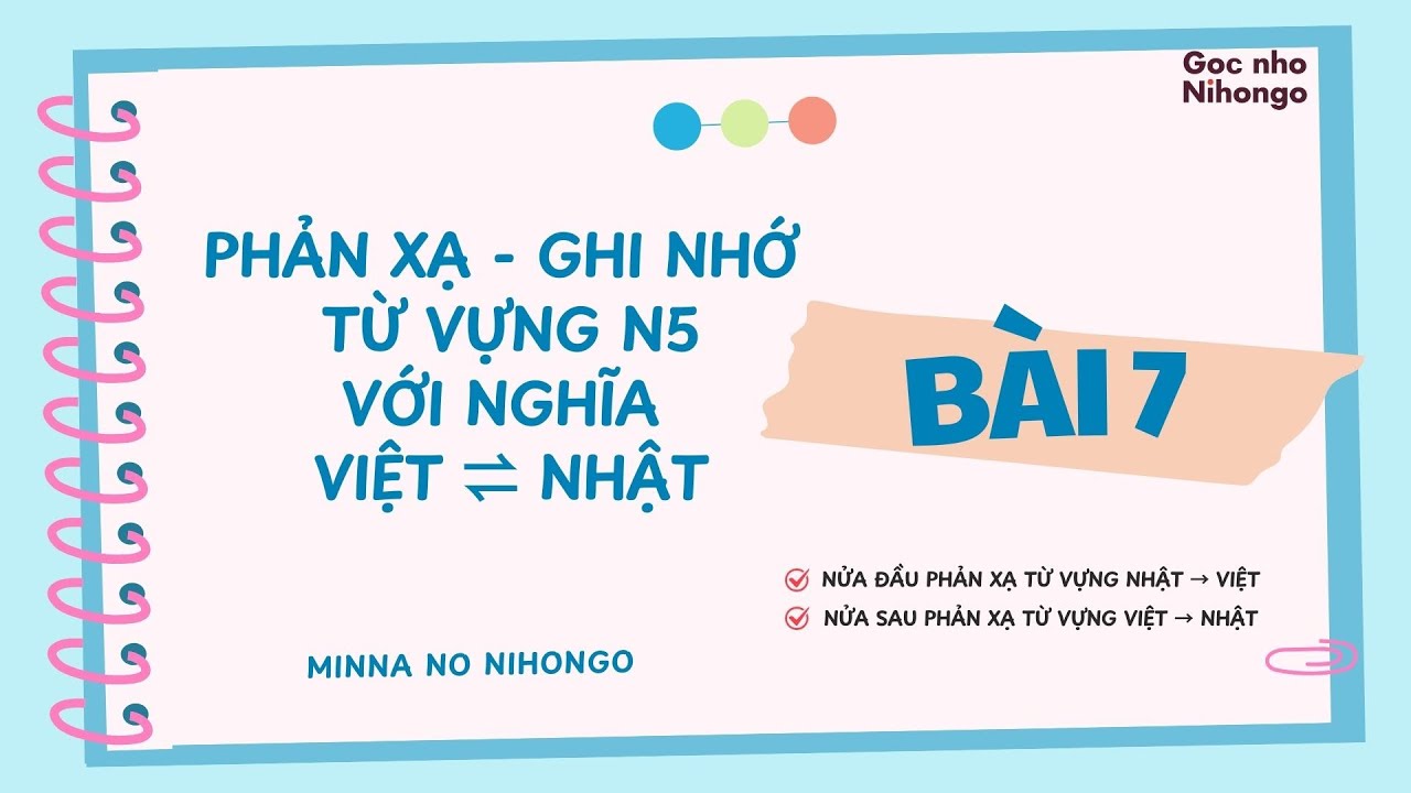 Nhắm mắt | Phản xạ từ vựng tiếng Nhật  N5 | Bài 7 | Minna no Nihongo