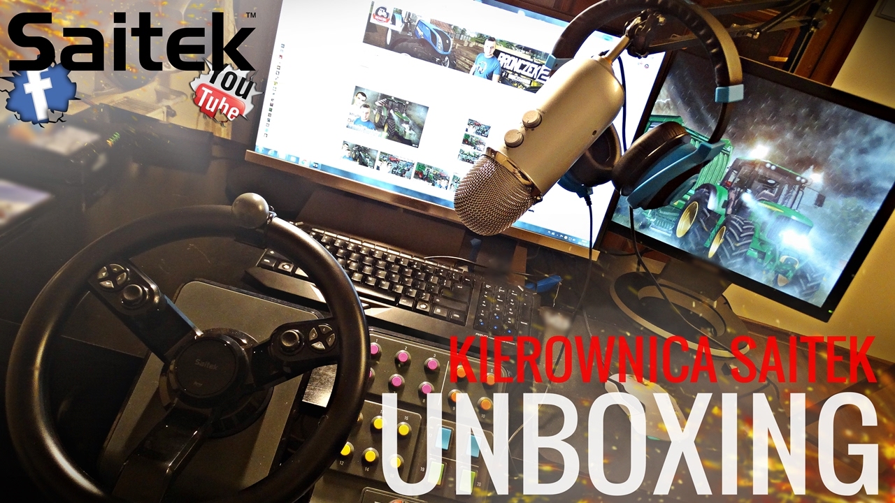 UNBOXING #2 - Kierownica + panel sterujący SAITEK ☆ Otwieranie, mocowanie & test w grze ㋡ Bronczek