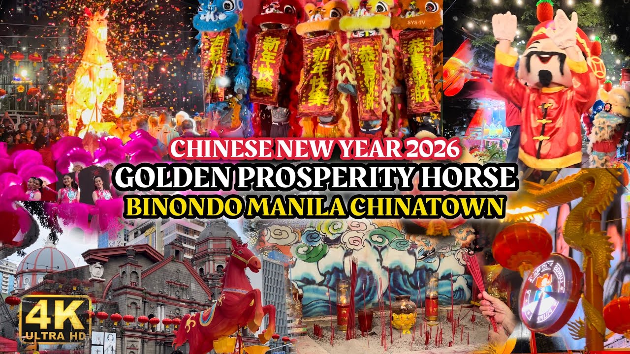 Chinese New Year 2026 Golden Horse Lighting at Binondo Manila 🇵🇭 