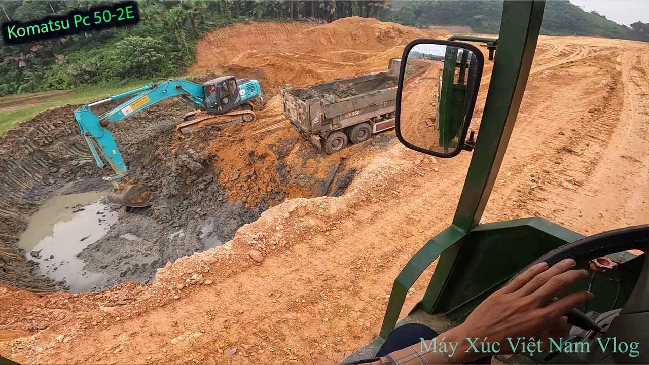 Máy Xúc Nhỏ Tập 1364. Một Buổi Chiều Lái Công Nông Chở Đất Qua Công Trường Làm Đường Cao Tốc TQ-HG