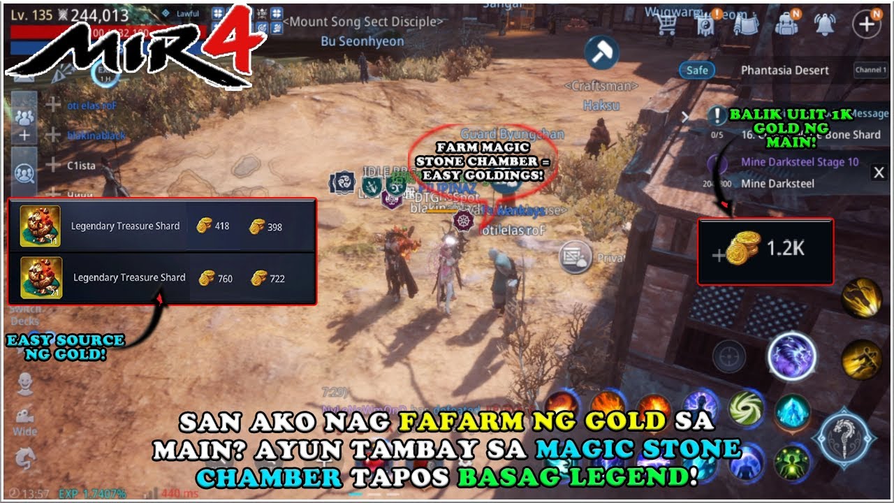 MIR4 - SAN BA AKO NAG FAFARM NG GOLD? MAGIC STONE CHAMBER IS THE KEY! NASA PISHBOL SERVER EH! - F2P