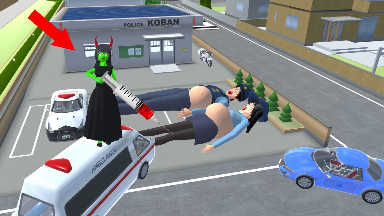 police station attacked by mio zombies - sakura school 