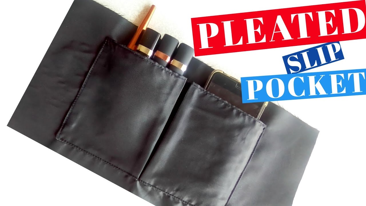 How to sew an interior pleated slip pocket for a bag. (for beginners)