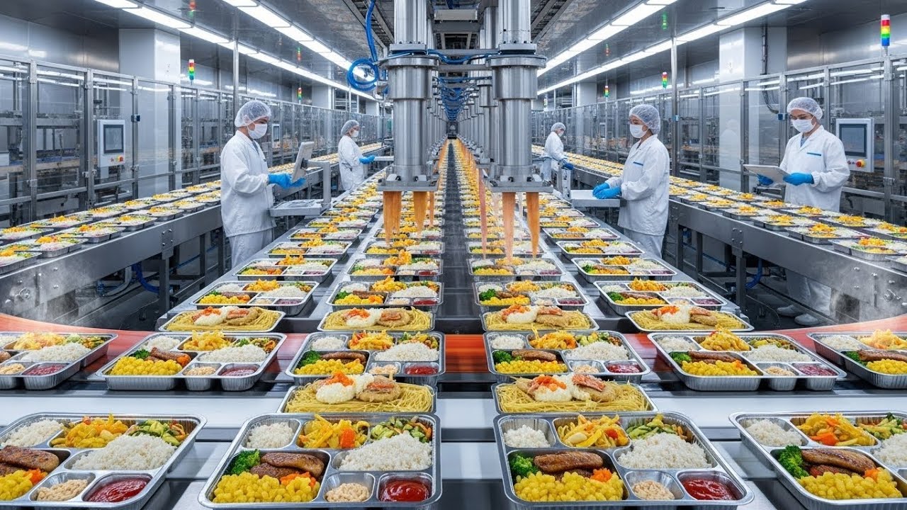 How Millions of Ready Meals Are Made Every Day | Inside a High-Tech Food Factory! #FoodProduction