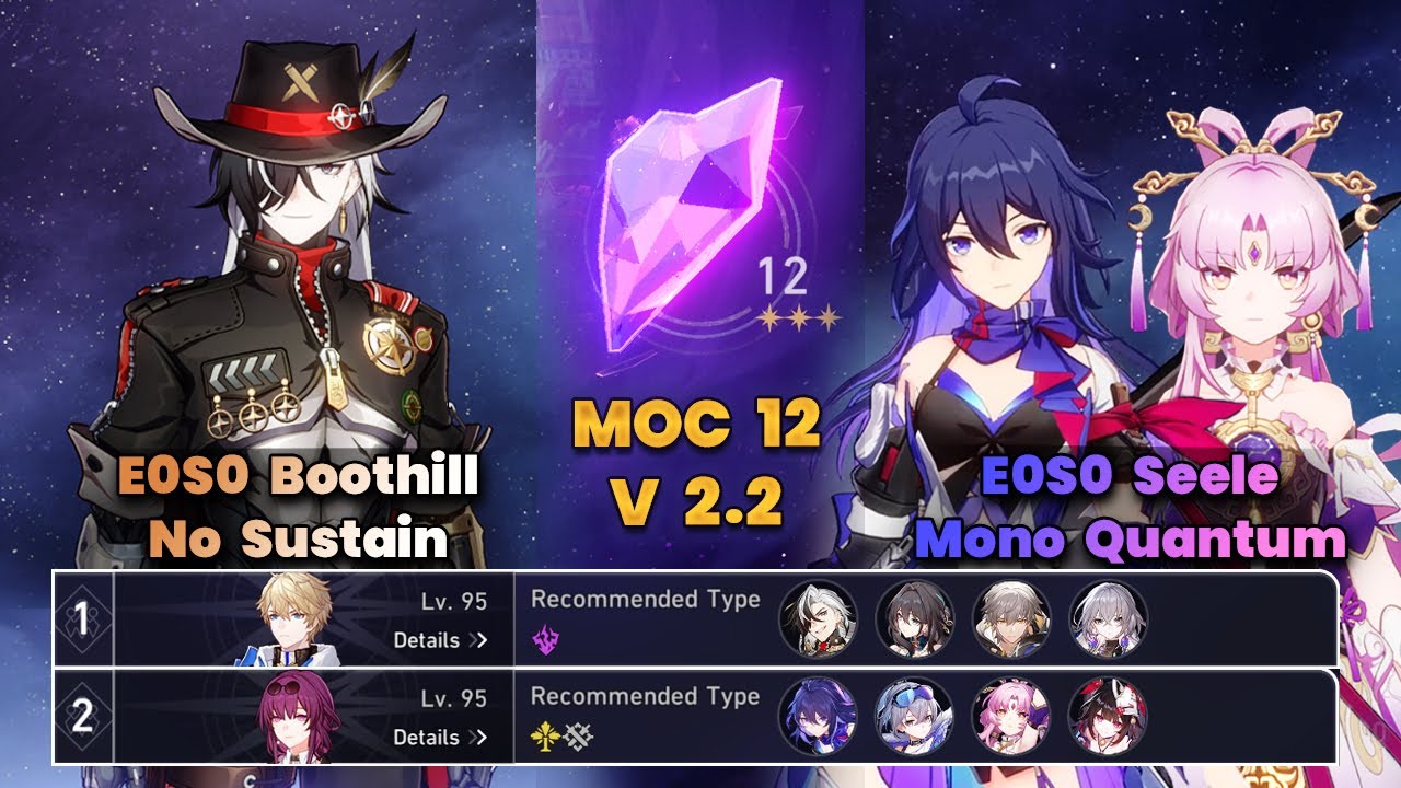 E0S0 Boothill No Sustain & E0S0 Seele ft Fu Xuan | MOC12 | 3 Stars | Full Clear |