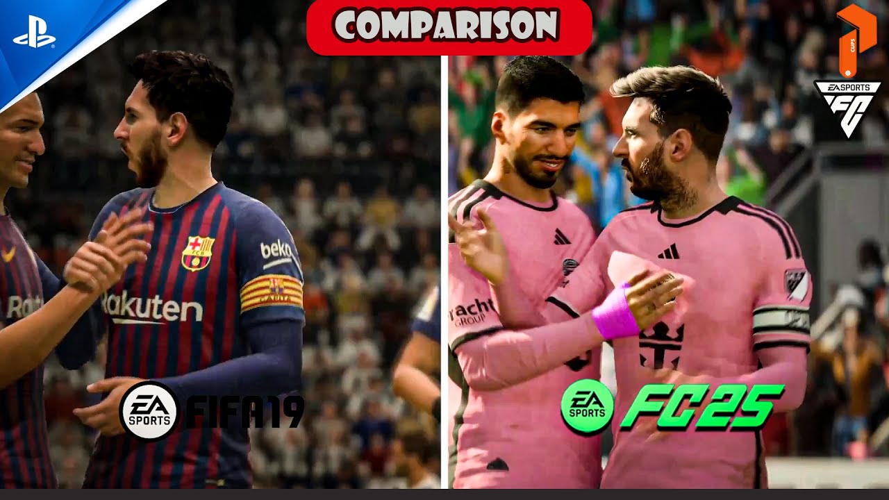 Fifa 19 vs FC 25 PS5 Comparison! (Gameplay, Graphics, Player Animation, and more!) #shorts #football