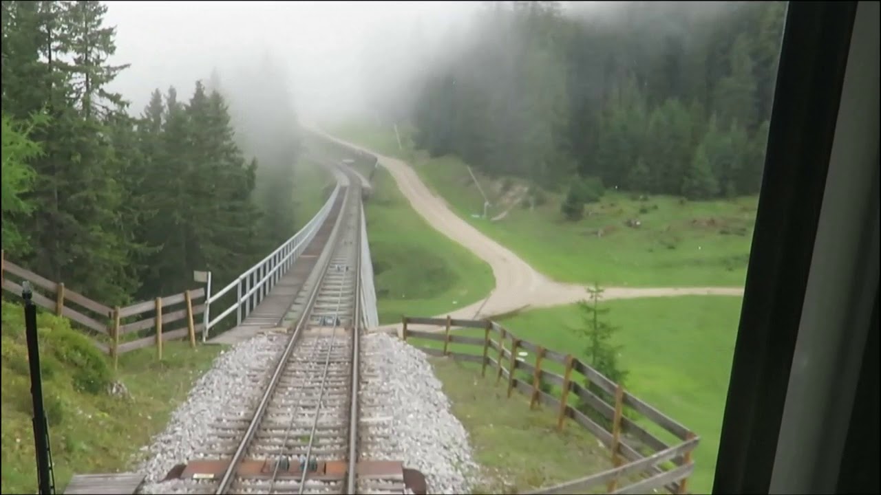 Seefeld 125-FUC Standseilbahn Rosshütte Talfahrt Sommerbetrieb