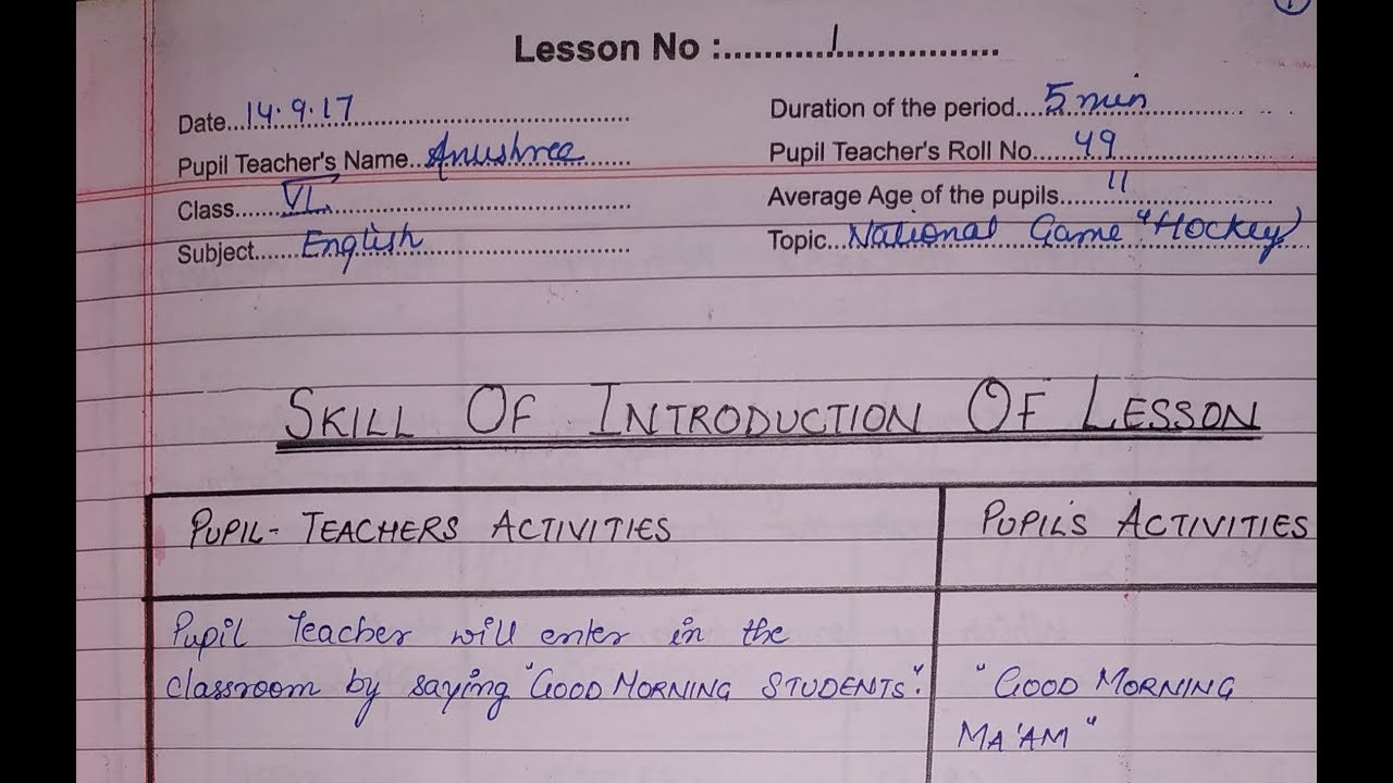 Lesson plan-1st teaching subj.-english for b ed 2nd year students Naveen Dahiya