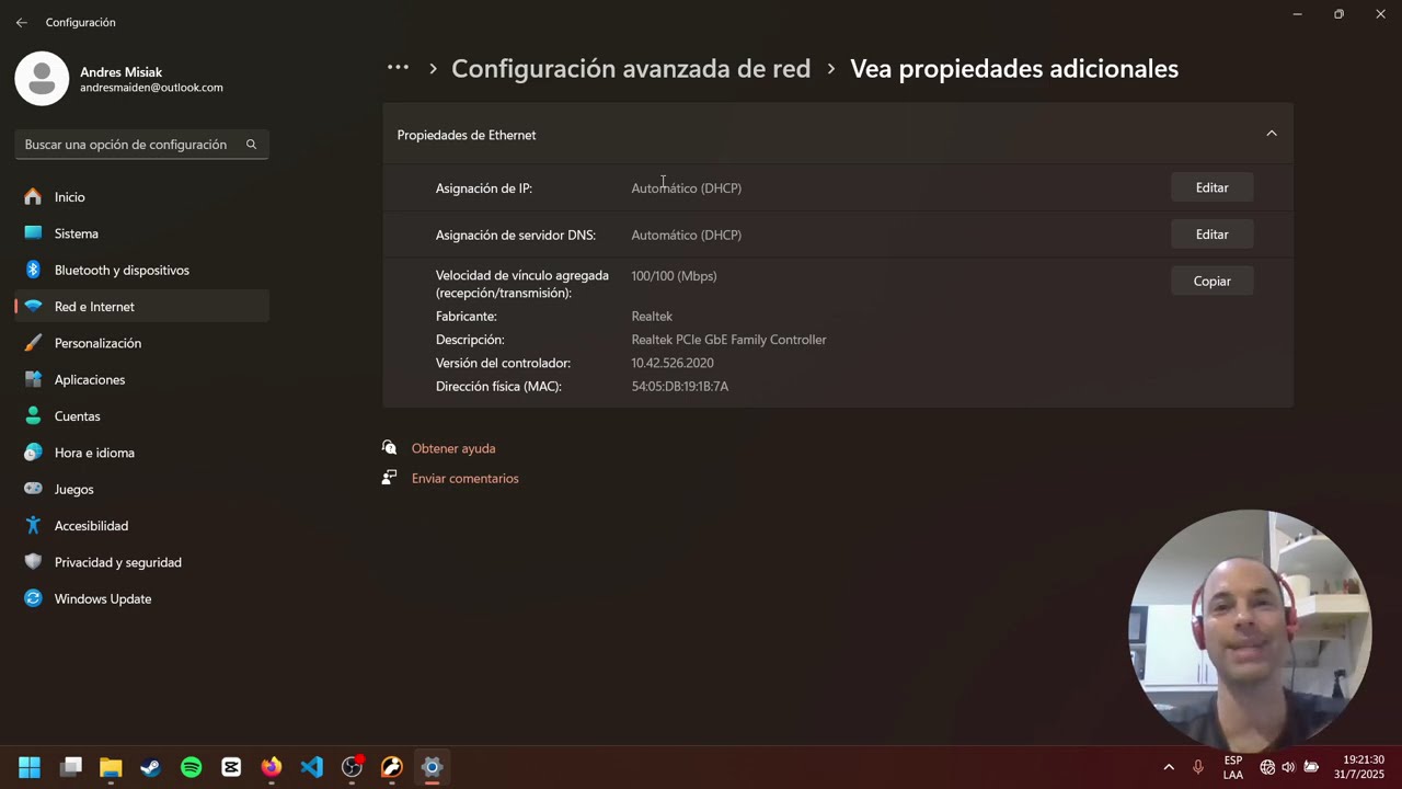 Configuración de placa de red para conectar a un reader RFID por LAN