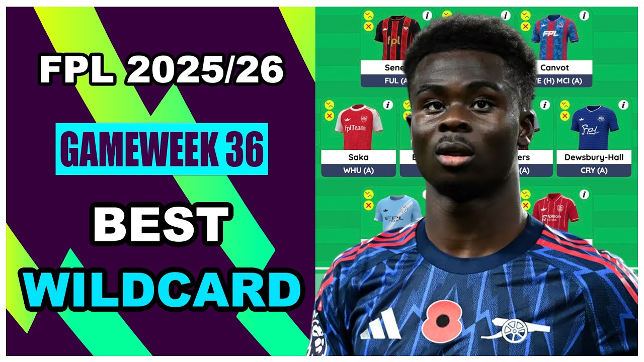FPL Double Gameweek 36: BEST WILDCARD & FREE HIT TEAM | Fantasy Premier League Tips 2025/26