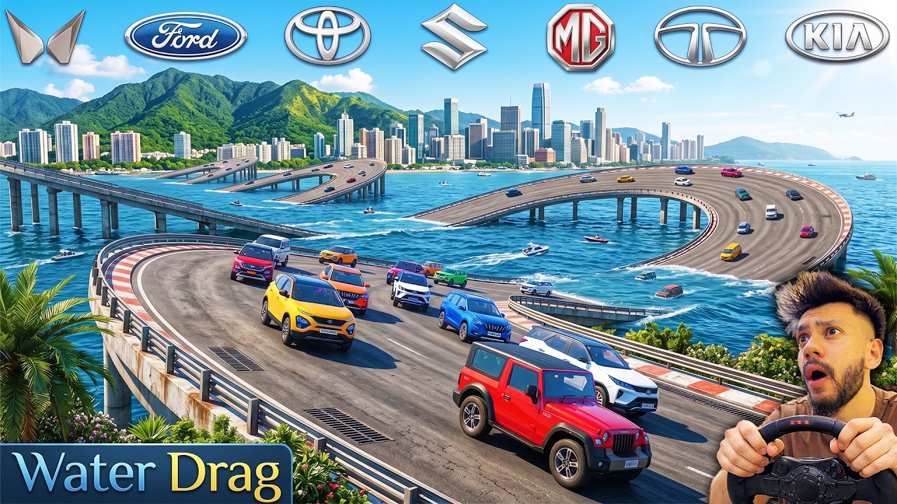 GTA 5 Indian Suv and Sadan Cars Water Off-Road Drag Race GTA 5