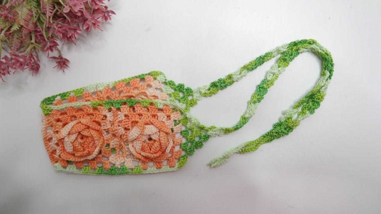 How to Crochet a Granny Square Headband (with English Subtitles)