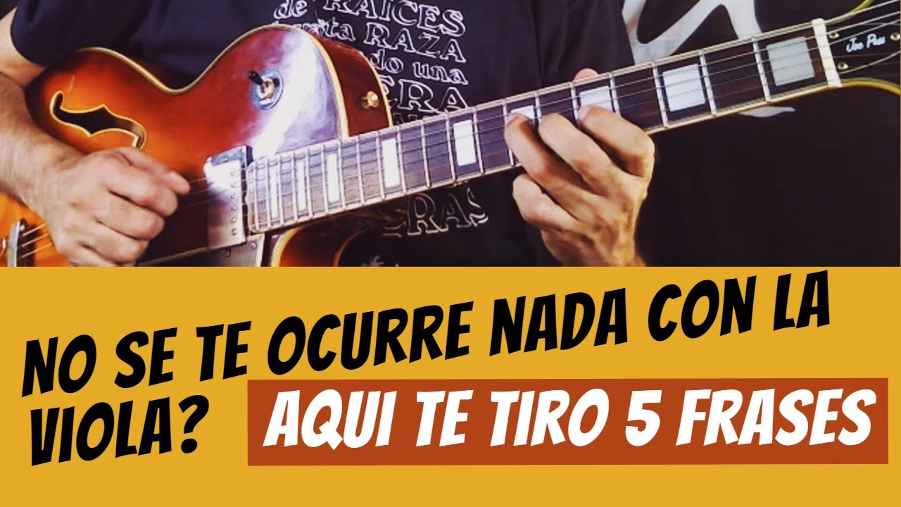 No se te ocurre nada con la guitarra... Aqui van cinco frases de blues/jazz