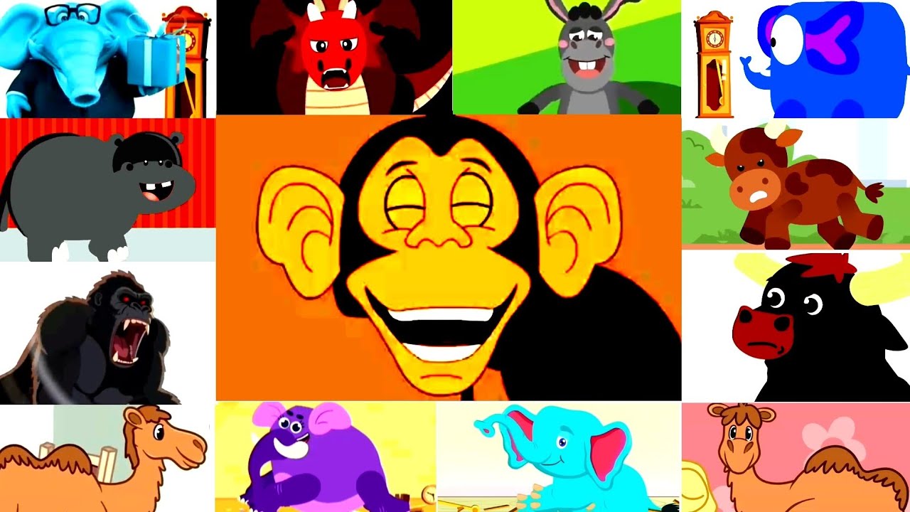 Hickory Dickory Dock ⏰ Monkey + More Animals Went Up The Clock Sponsored by Preview 2 Effects 