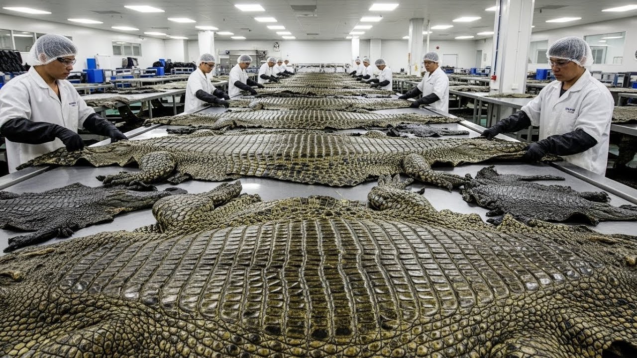 🦎 Inside the Crocodile Leather Factory – Rare $5000 Process Revealed!