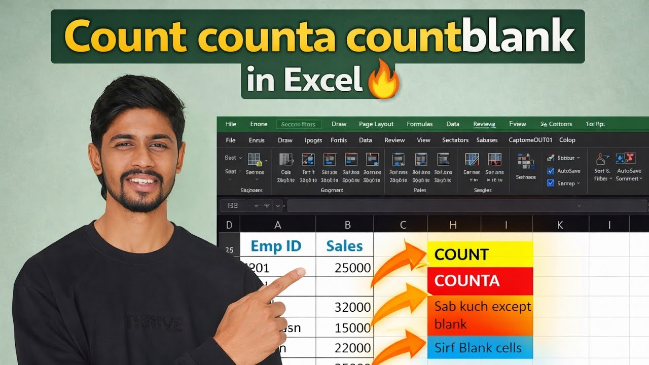 COUNT, COUNTA & COUNTBLANK in Excel | Excel Counting Functions Explained | Hindi Tutorial