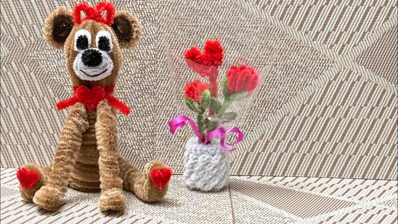 En vivo🛑  osita de limpiapipas #diy #diadesanvalentin