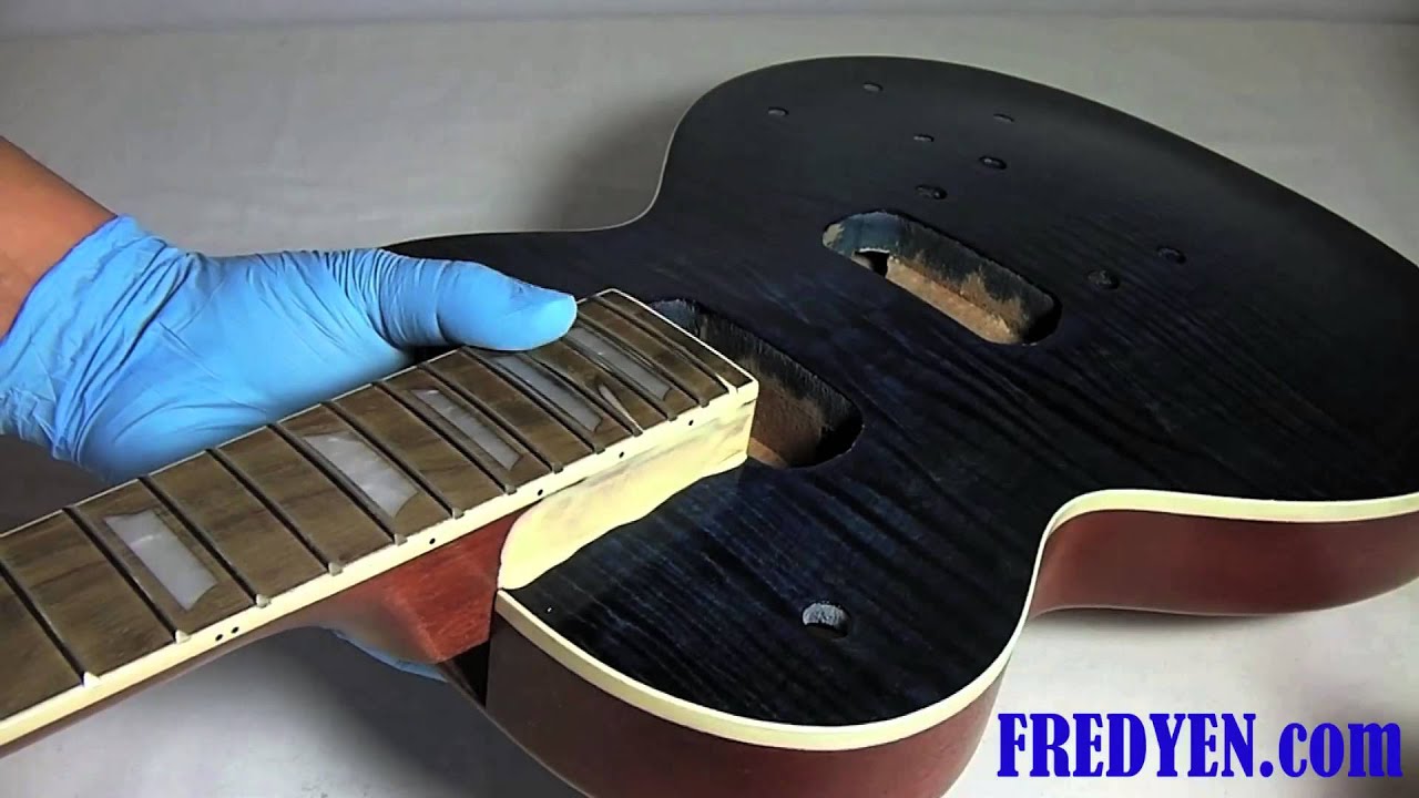 Комплект для самостоятельной сборки гитары Les Paul (Часть 4: Вклеивание вклеенного грифа)
