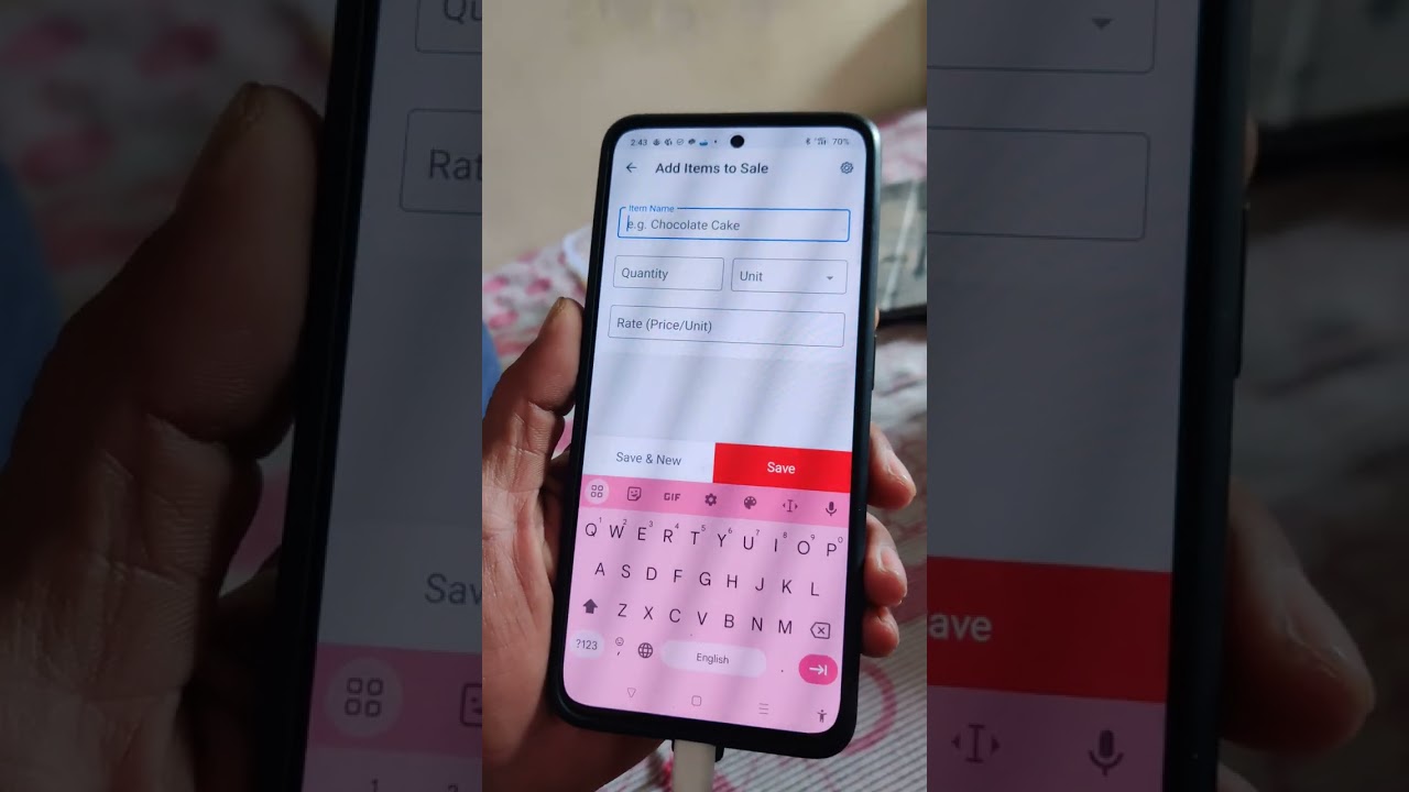 vyapar app Android with external bar code scanner