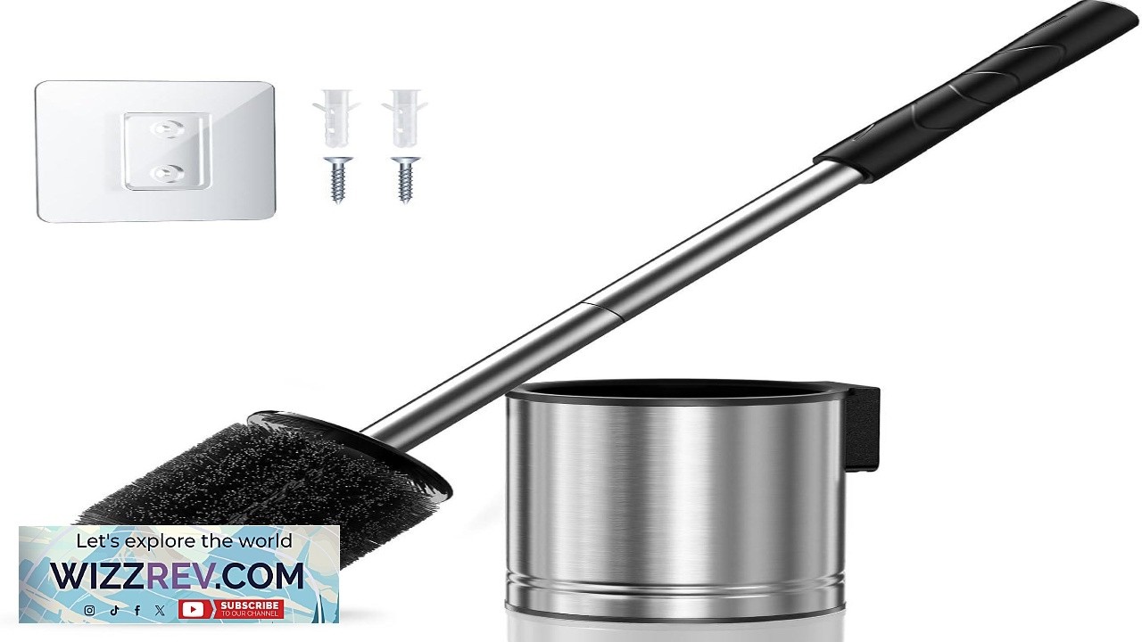 HAMITOR Toilet Bowl Brush Set: Compact Space Saving Design with Hidden Holder