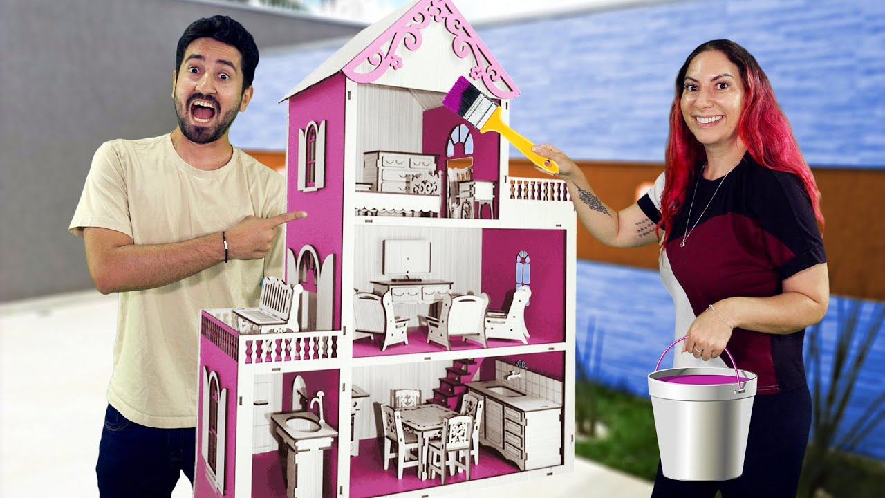 PINTAMOS E DECORAMOS A MELHOR MANS&Atilde;O DE BONECA | Gabriel e Shirley 2.0