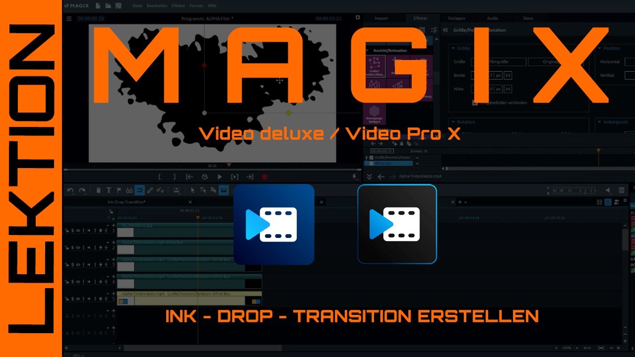 MAGIX Video - Eine Ink-Drop-Transition erstellen plus Tipps