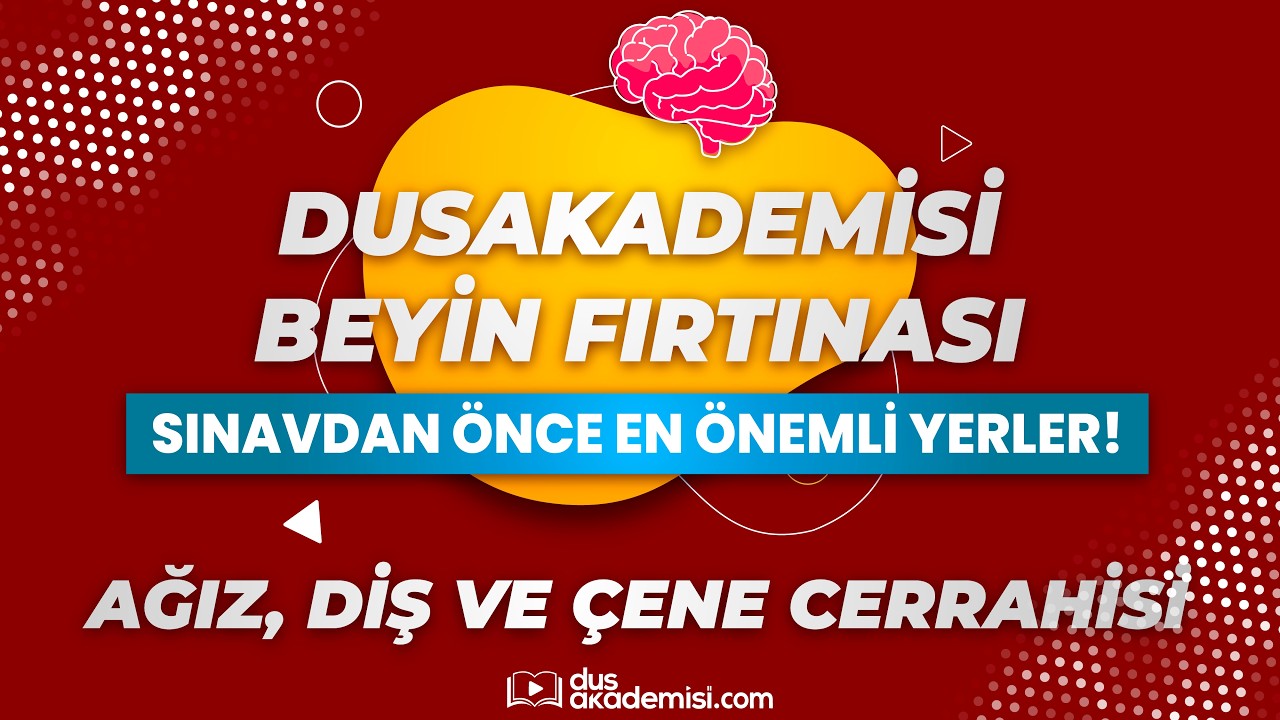 DUSAKADEMİSİ BEYİN FIRTINASI 2026 NİSAN DUS - Cerrahi (Sınavdan &Ouml;nce En &Ouml;nemli Yerler!)